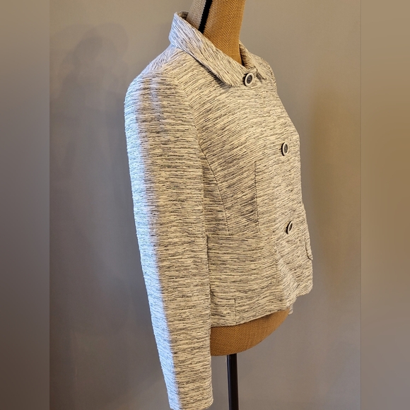 Louben Black and White cotton-blend woven jacket size 8 - Picture 3 of 10